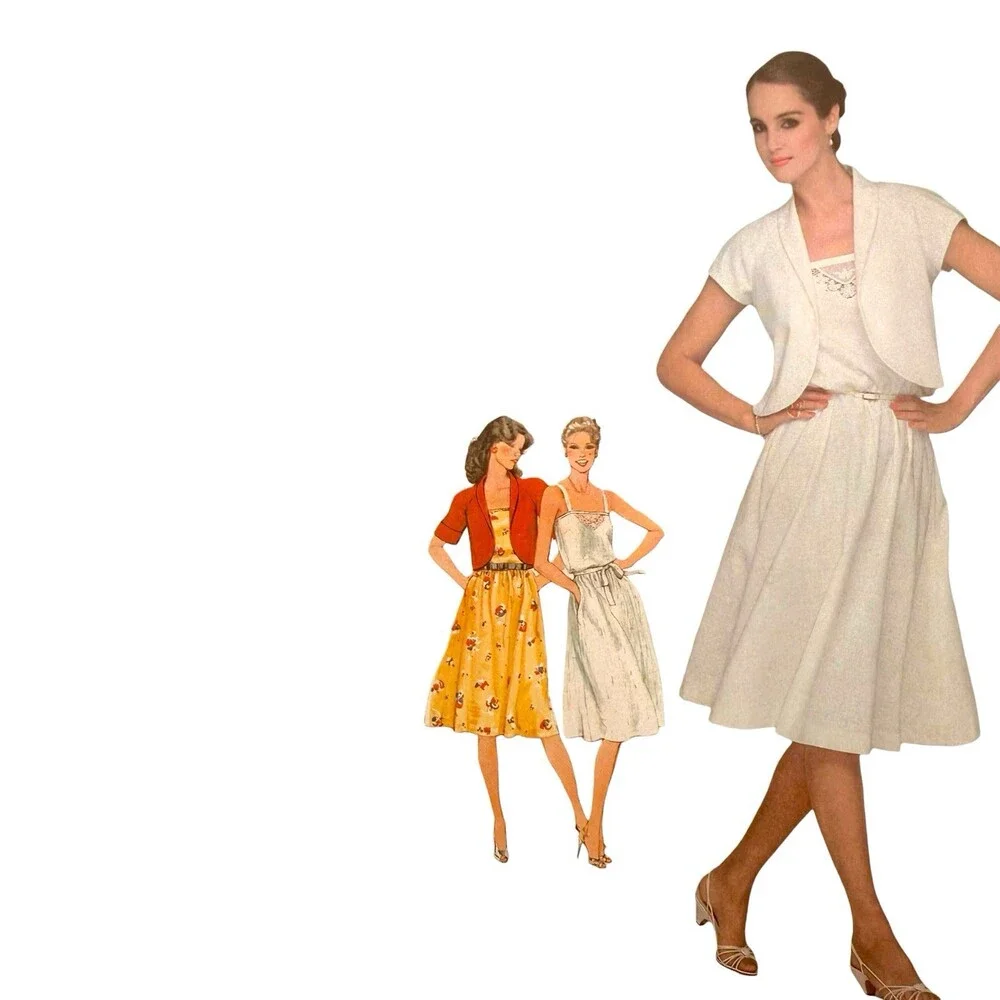 Vintage 1981 Simplicity Sewing Pattern Misses Sundress & Bolero Size 12 #9909